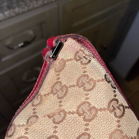 Gucci GG Canvas Boat Baguette Bag Red - Picture 10 of 11